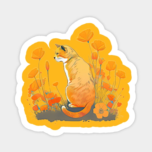 Cat Flower Sticker by Daniac's store